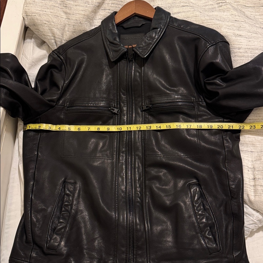 All Saints Men’s Black Leather Jacket - Picture 8 of 9